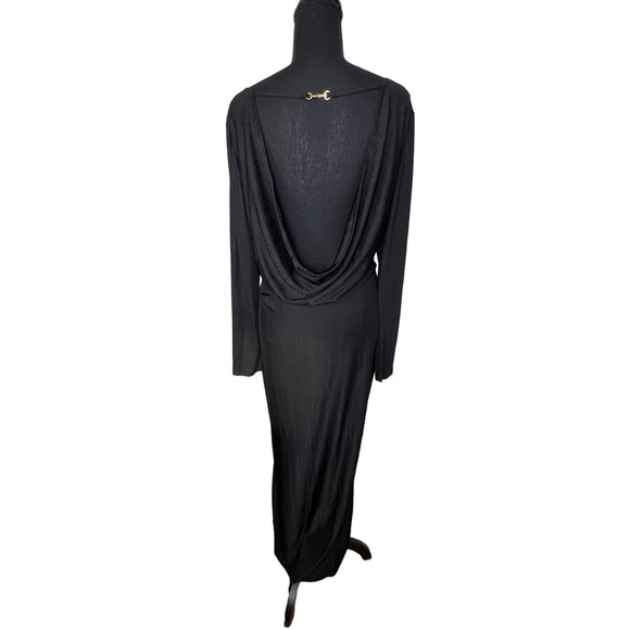WOMEN'S LONG PLUNGING BACK DRESS SIZE L NWOT - Picture 2 of 8